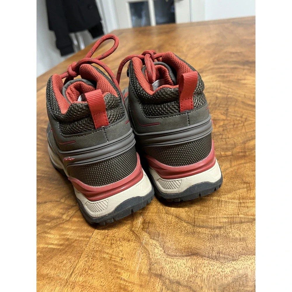 Eddie Bauer Crater Lake Mid Gray Red Women's 6 Waterproof Hiking Boots Walking‎